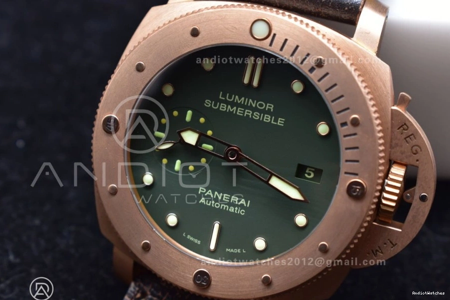 Super Edition N Bronzo Calfskin P.9000 PAM382 VSF 987 V Clone Strap 1:1 Distressed WrinkleFree Best on Brown 1008